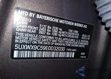 2014 BMW X3 xDrive28I z USA, uszkodzony, nr VIN 5UXWX9C59E0D32030